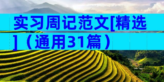 实习周记范文[精选]（通用31篇）